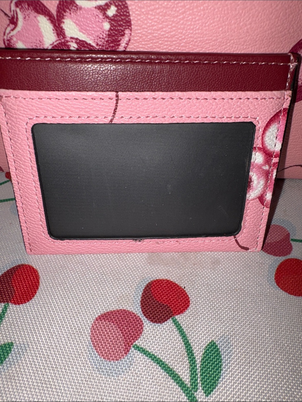 Coach Mollie Tote 25 Pink Cherry Print with Card/ID Case NWOT - Picture 12 of 16